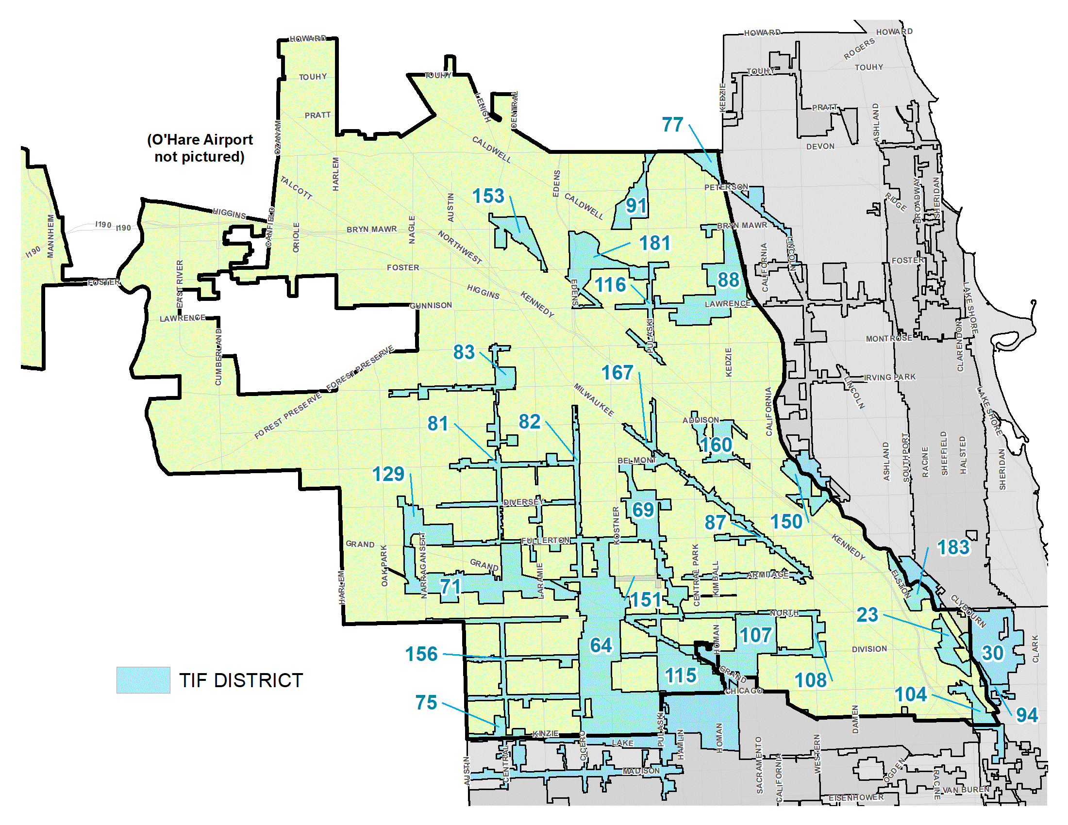 Northwest Side TIF District Map